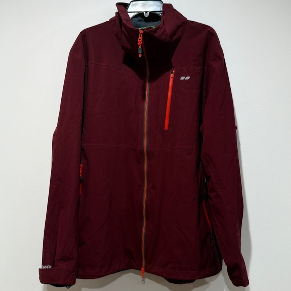 Koppen Men Windbreaker Rain Jacket Coat Size XL Maroon Burgundy Gorpcore Outdoor - Picture 1 of 10